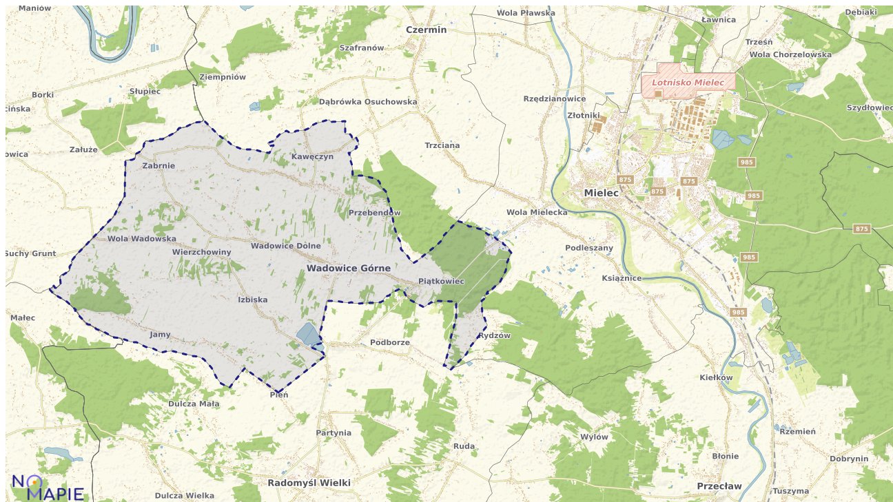 Mapa wyborów do sejmu Wadowice Górne